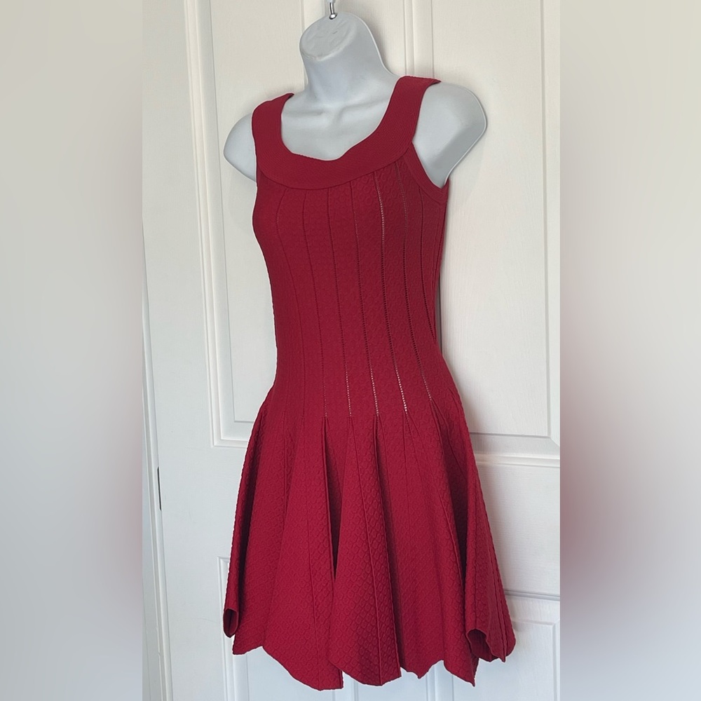 WINTER SALE! Cute & Flirty Jonathan Simkhai Off Shoulder Pointelle Red Dress XS - Picture 14 of 15